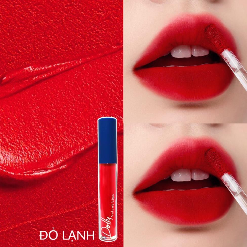 HOT 2020 [Đỏ Lạnh] Son Cao Cấp Dolly Lips Blue Classic 2020 Màu Đỏ Lạnh Ngọt Ngào Quyến Rũ | BigBuy360 - bigbuy360.vn