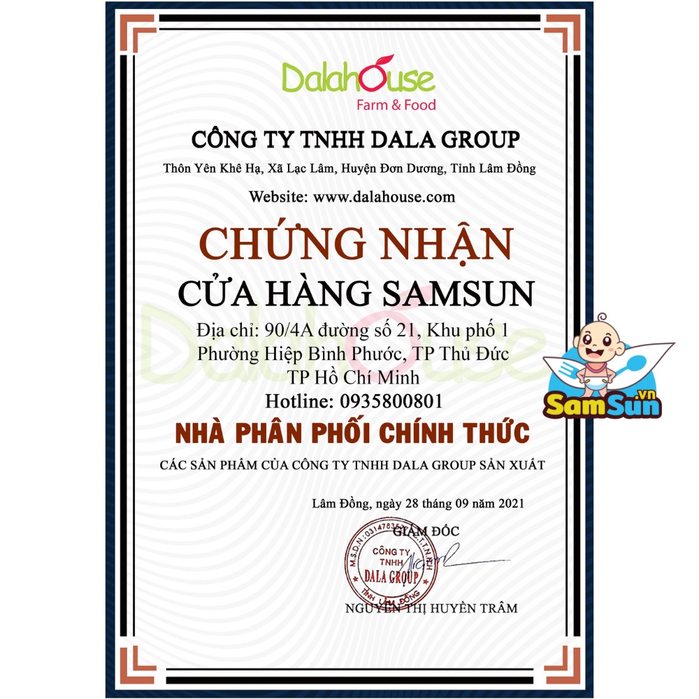 Bột rau củ ăn dặm cho bé từ 6 tháng Dalahouse , date 11/2022