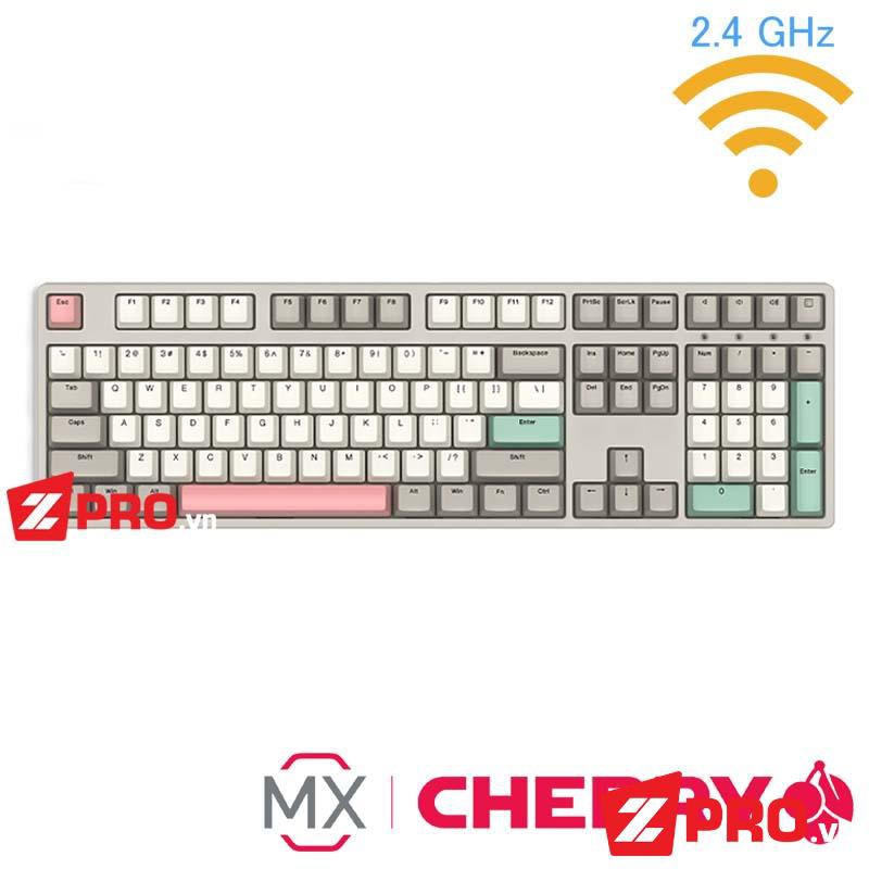 [Mã SKAMA06 giảm 8% đơn 250k]Bàn phím cơ iKBC W210 Retro - Light Grey (Wireless 2.4ghz)