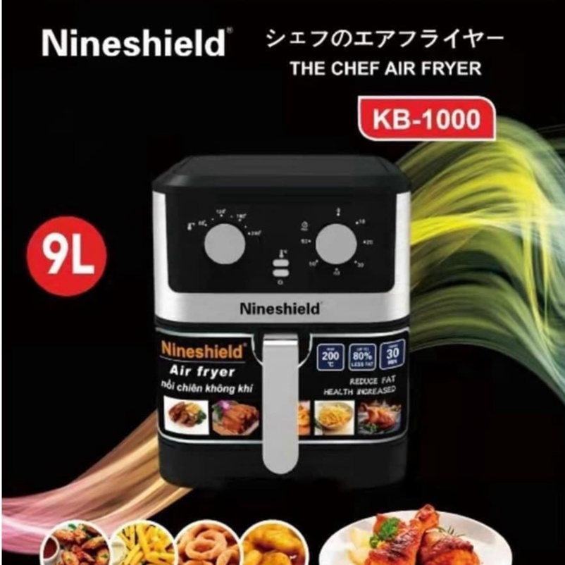 NỒI CHIÊN KHÔNG DẦU NINESHIELD 9 LÍT KB-1000 BẢO HÀNH CHÍNH HÃNG 1 NĂM