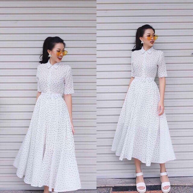 SALE ĐÂM MAXI CHẤM BI TRẮNG 260k