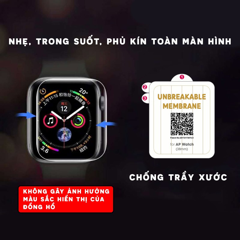 Miếng Dán đồng hồ Apple Watch 38mm 40mm 42mm 44mm