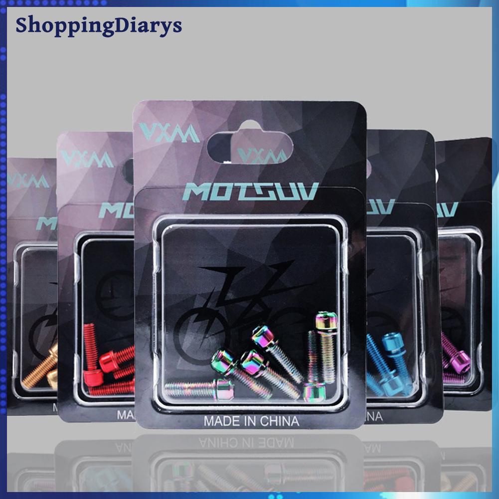 Set 6 bu lông M5X18Mm bằng titan kèm vòng đệm cho xe đạp leo núi