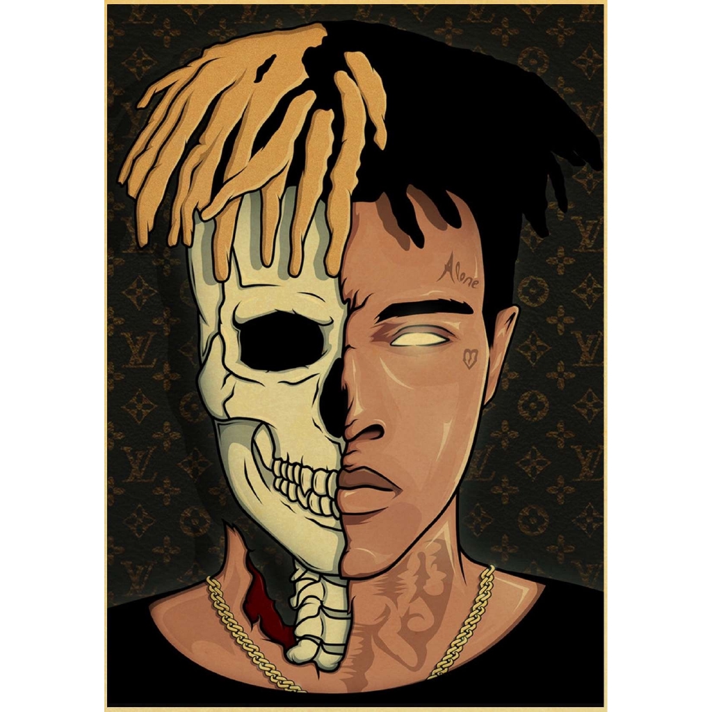 Poster Hình Ca Sĩ Rapper Xxxtentacion Phong Cách Retro