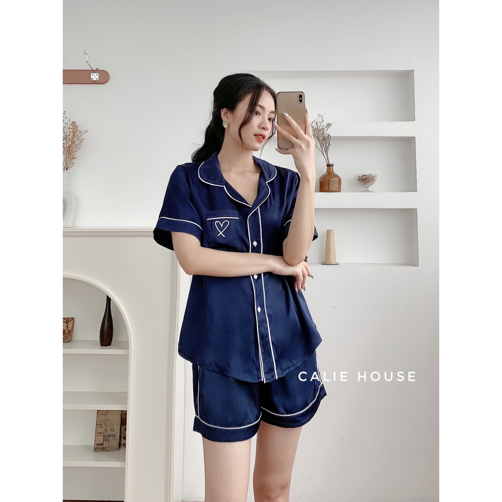 Bộ Đồ Ngủ Nữ Ngắn Tay Pijama Calie House. Bộ đồ Mặc Ở Nhà Chất Liệu Lụa Mặc Rất Mát Vào Mùa Hè S9 | BigBuy360 - bigbuy360.vn