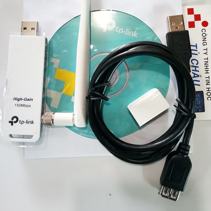 Thiết bị thu Wifi TP-Link TL-WN722N - 150Mbps Wireless N USB Adapter - Anten rời xoay 180 độ.