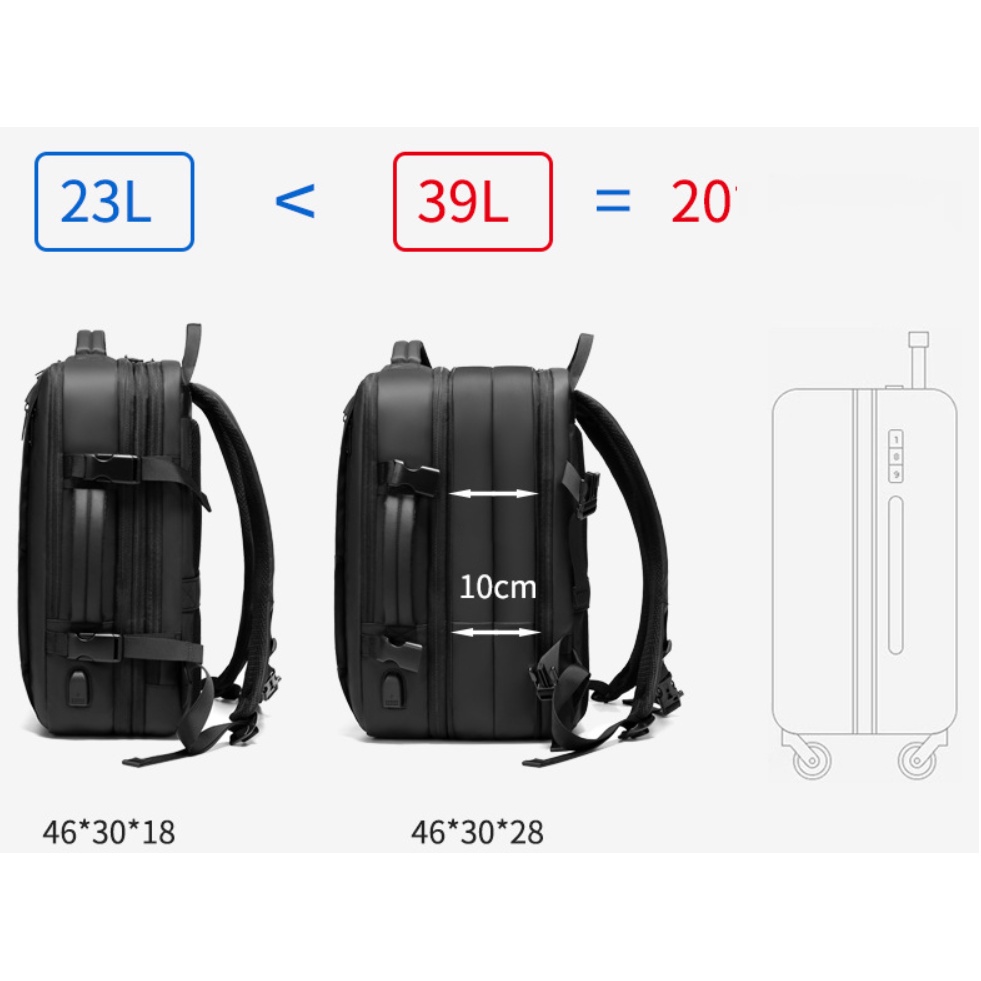 Balo nam thời trang đa năng mở rộng tiện ích cao cấp phong cách mới