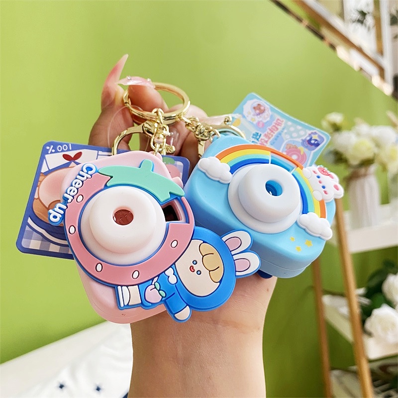 Móc Khóa Máy Ảnh Chiếu Đèn Hoạt Hình Bằng Silicone