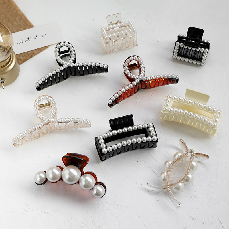 Kẹp Tóc Đính Ngọc Trai Thiết Kế Lưng Độc Đáo Phong Cách Hàn Quốc Cao Cấp