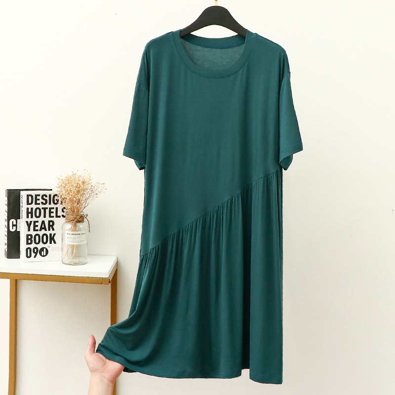 Đồ ngủ Cotton Trơn Mỏng Tay Ngắn Xếp Ly Cho Nữ 40-90kg