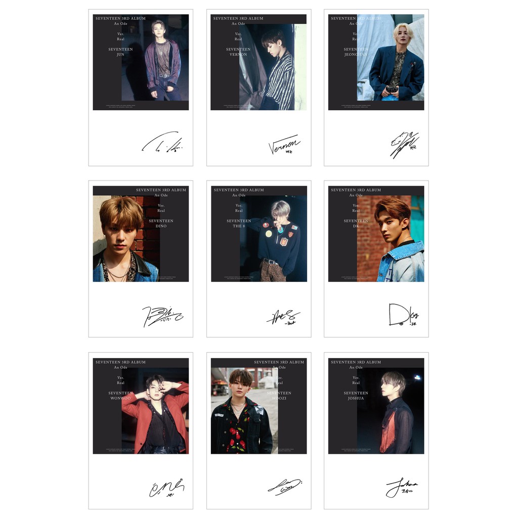 Lomo Card Ảnh SEVENTEEN - AN ODE FULL 4 VER ( 54 ảnh có chữ ký)