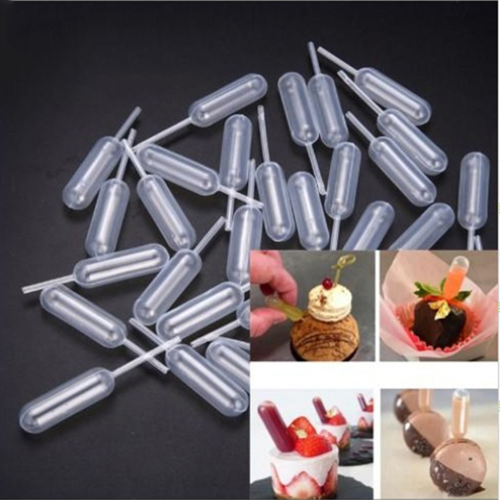 Bộ 50 Ống Bơm Nhỏ Giọt Làm Bánh Bằng Nhựa Trong Suốt