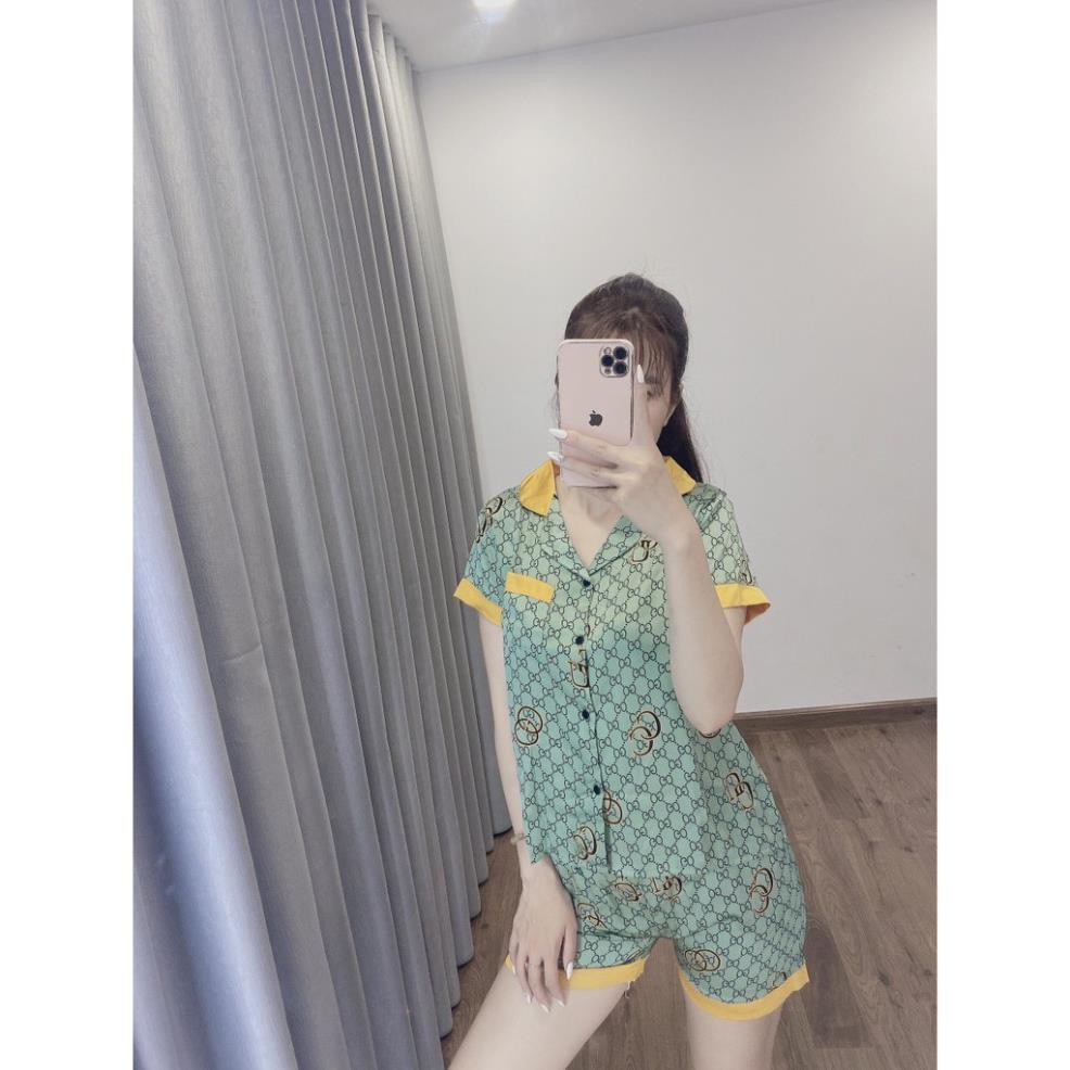 Bộ Đồ Pijama Lụa ,Bộ Lụa Satin Quần Cộc Áo Cộc Họa Tiết Cao Cấp [Kèm Ảnh Thực Tế Sp] | BigBuy360 - bigbuy360.vn