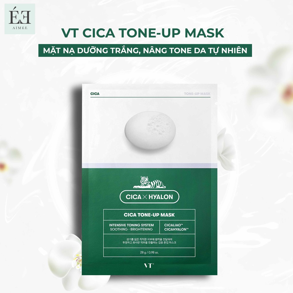 Mặt Nạ Dưỡng Trắng Da, Sáng Da Và Nâng Tone Da Tự Nhiên VT CICA TONE-UP MASK