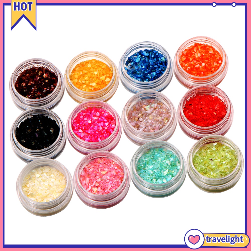 Set 1 Hộp 12 Màu Kim Tuyến Trang Trí Móng Tay