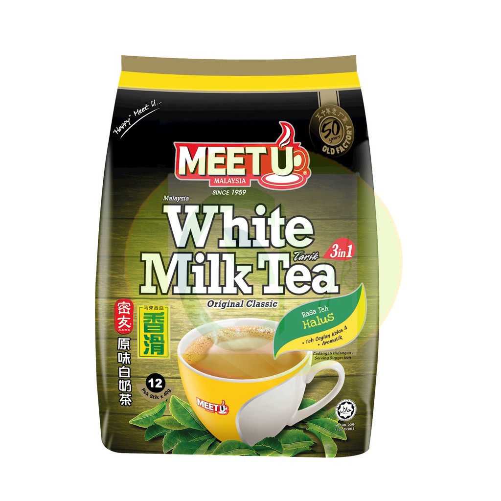 TRÀ SỮA  Tự Pha  Malaysia MEET U WHITE MILK TEA TÚI 480G (12 GÓI)