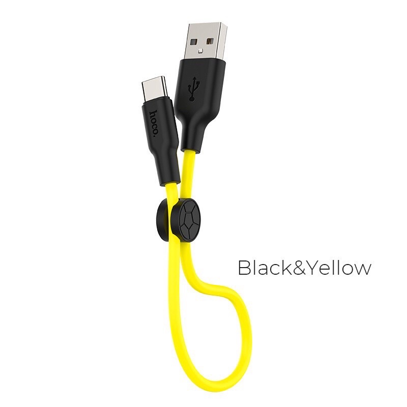✅CÁP NGẮN HOCO X21 plus 25 Cm TYPEC Dây silicon mền dẻo chống gẫy,chống cháy- Chính Hãng