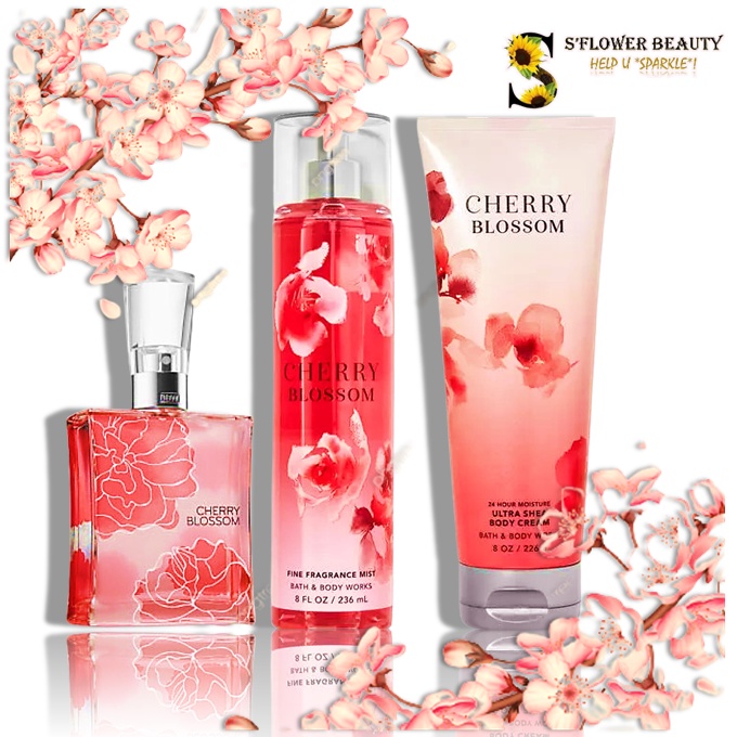 CHERRY BLOSSOM | Bộ Sản Phẩm Gel Tắm - Dưỡng Thể - Xịt Thơm Nước Hoa Toàn Thân Lưu Hương Mịn Da Bath &amp; Body Works