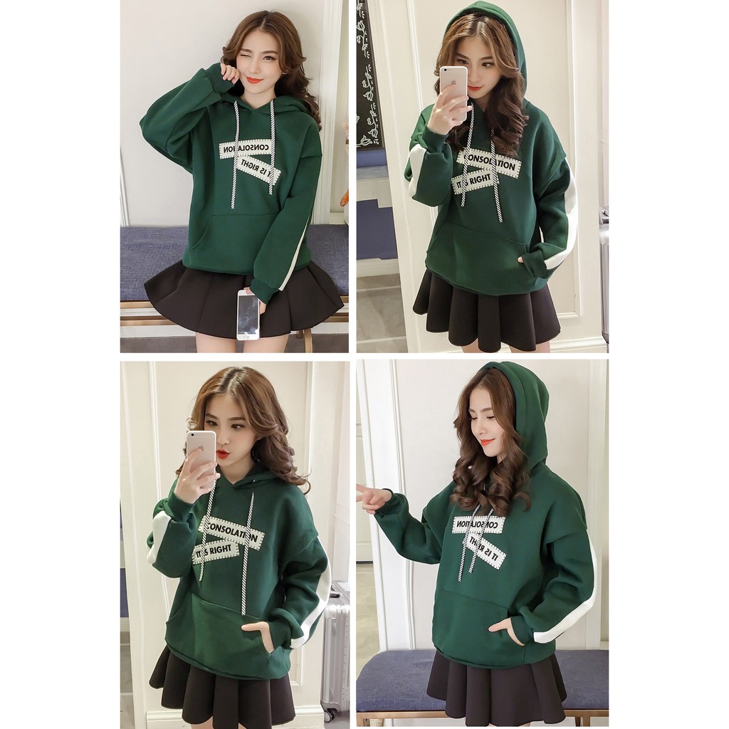 Áo Hoodie Phối Chữ May Phá Cách Hàn Quốc P860 Quảng Châu