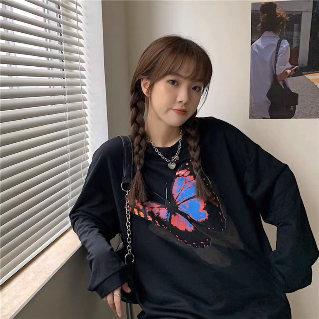 Áo phông, áo thun nam nữ form rộng tay DÀI Unisex ButterflyTừ 50-70kg | BigBuy360 - bigbuy360.vn