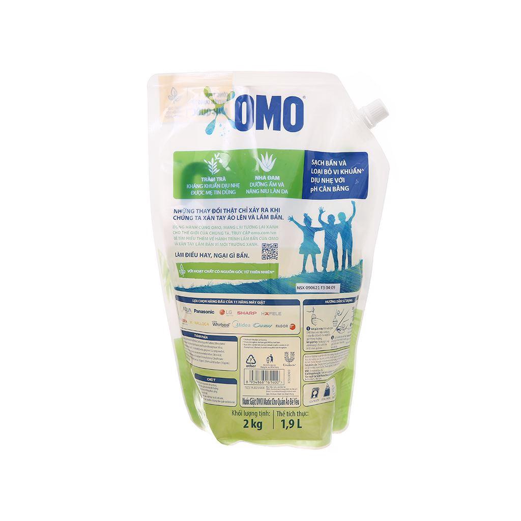 Túi nước giặt Omo Matic cho Quần áo bé yêu 2kg