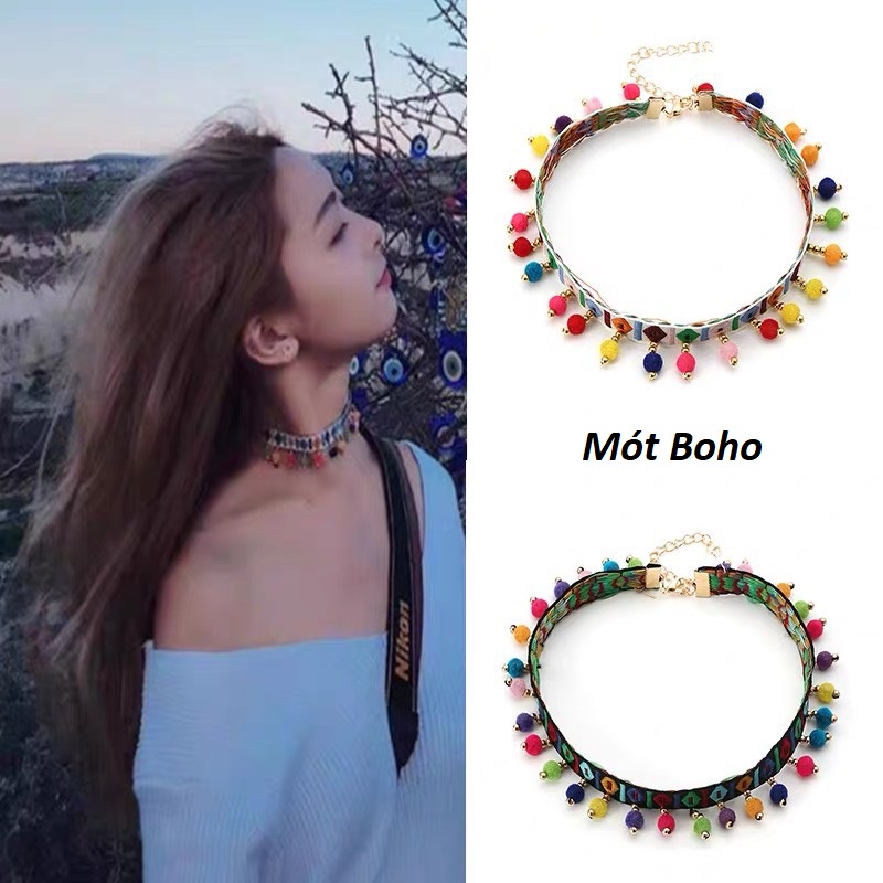 Vòng cổ tròn phong cách dân tộc