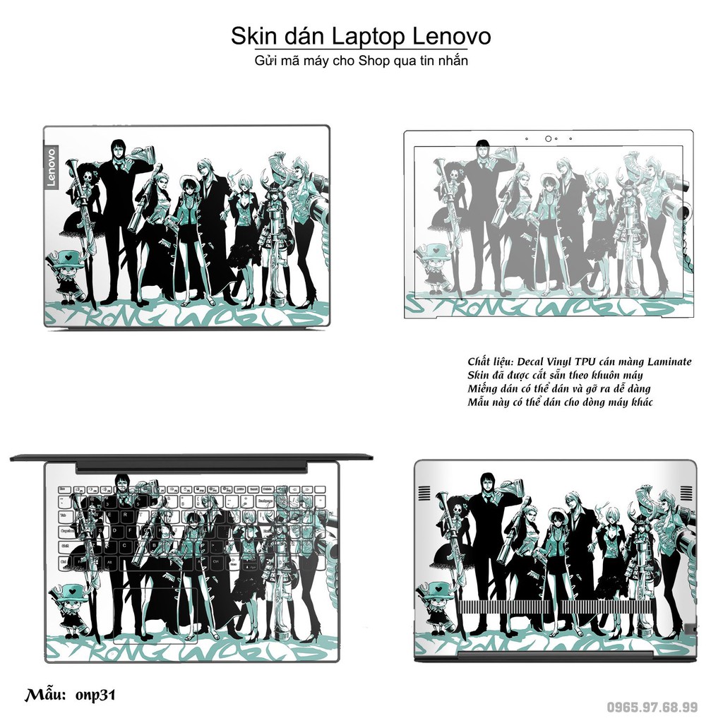 Skin dán Laptop Lenovo in hình One Piece _nhiều mẫu 22 (inbox mã máy cho Shop)