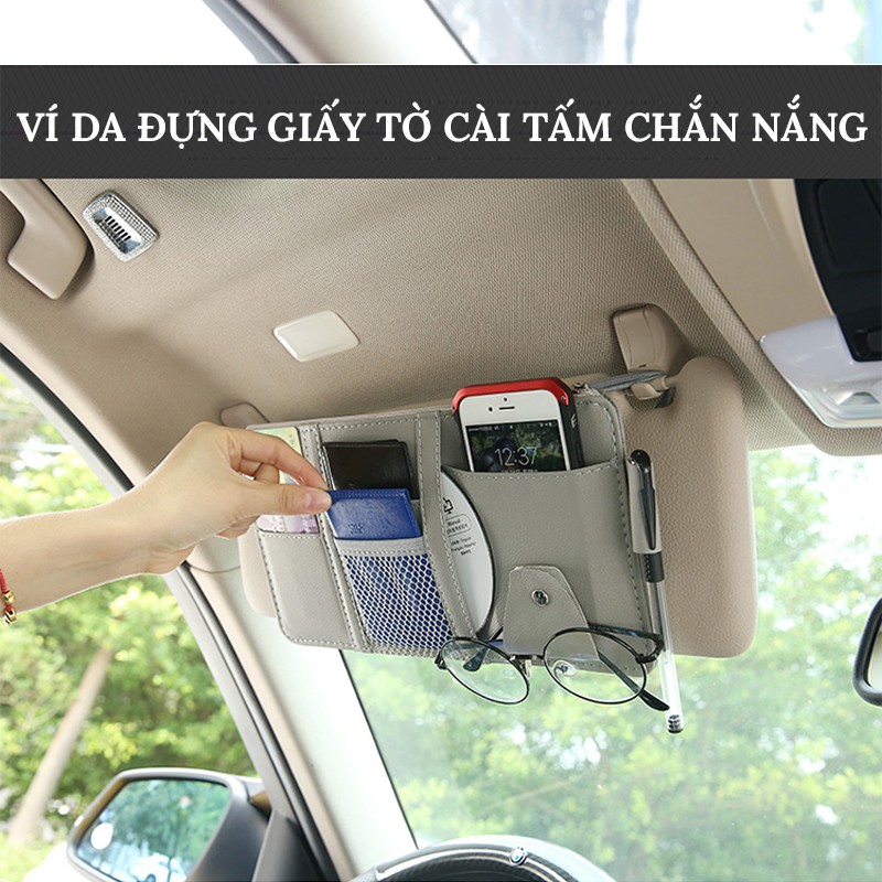 Ví Đựng Giấy Tờ Xe Ô Tô Cài Tấm Chắn Nắng Tiện Lợi – Chất Liệu Da PU Cao Cấp VERSION 2