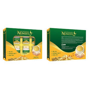 Hộp yến sào cao cấp nhân sâm collagen không đường Nunest Cerna (6 lọ x 70ml)  _SuBaby