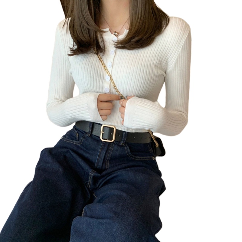 Áo Sweater Dệt Kim Tay Dài Màu Sắc Thời Trang Mùa Đông