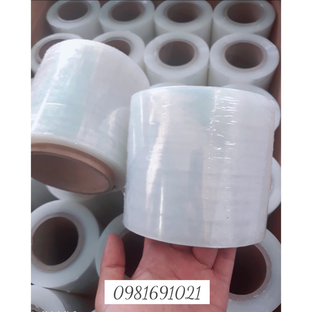 Màng quấn pe 10cm ☀️ Màng PE 1 Tấc ☀️màng quấn hàng hóa đóng gói - Rộng 10cm Nặng 500gram - Bao Bì Khả Anh (cao 10cm)