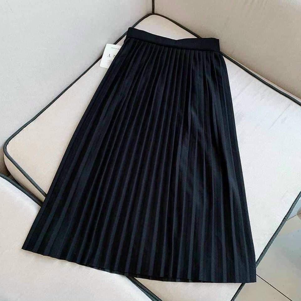 CHÂN VÁY XẾP LY THẦN THÁNH - Chân Váy Midi Đen Xòe Chữ A | BigBuy360 - bigbuy360.vn