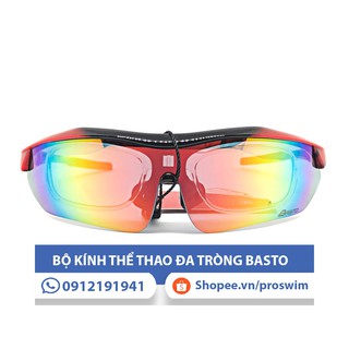 Kính Thể Thao Chơi Golf 3 Mắt Chính Hãng Basto BS202 Mới về màu Đen Đỏ