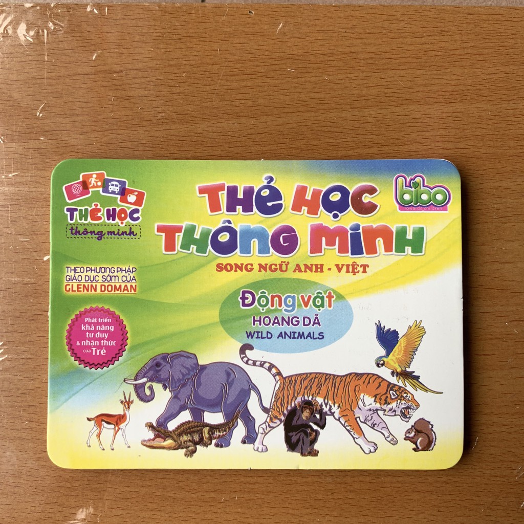 Thẻ Học Động Vật Hoang Dã-  Flash Card Song Ngữ Anh Việt