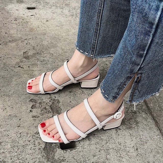 (H1299)Sandal 3 dây ngang sang chảnh