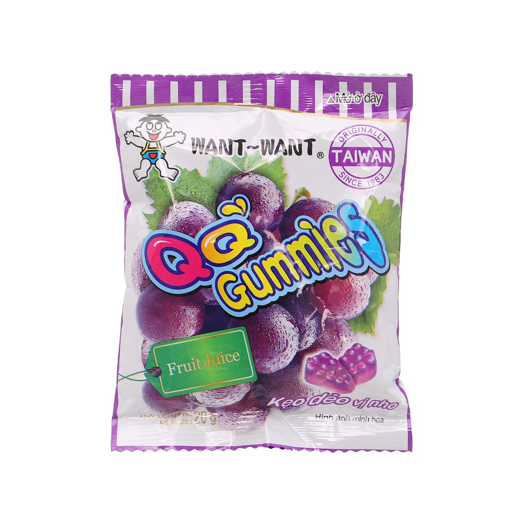 Kẹo Dẻo Want Want Cam Dâu Nho Việt Quất Gói 70G