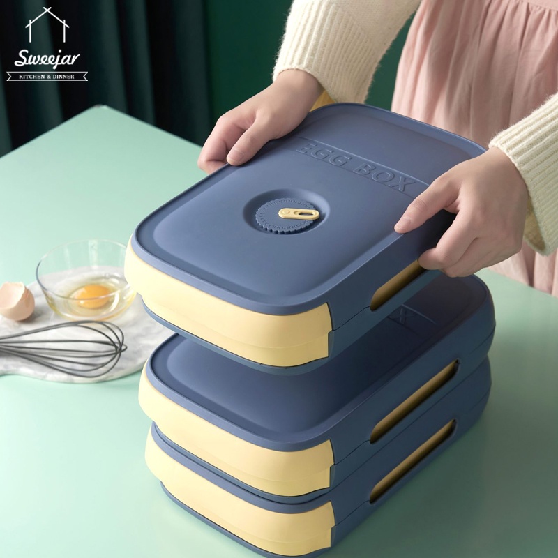 Hộp bảo quản trứng SWEEJAR có ghi ngày tháng giữ lạnh/ tươi cho 18-20 quả