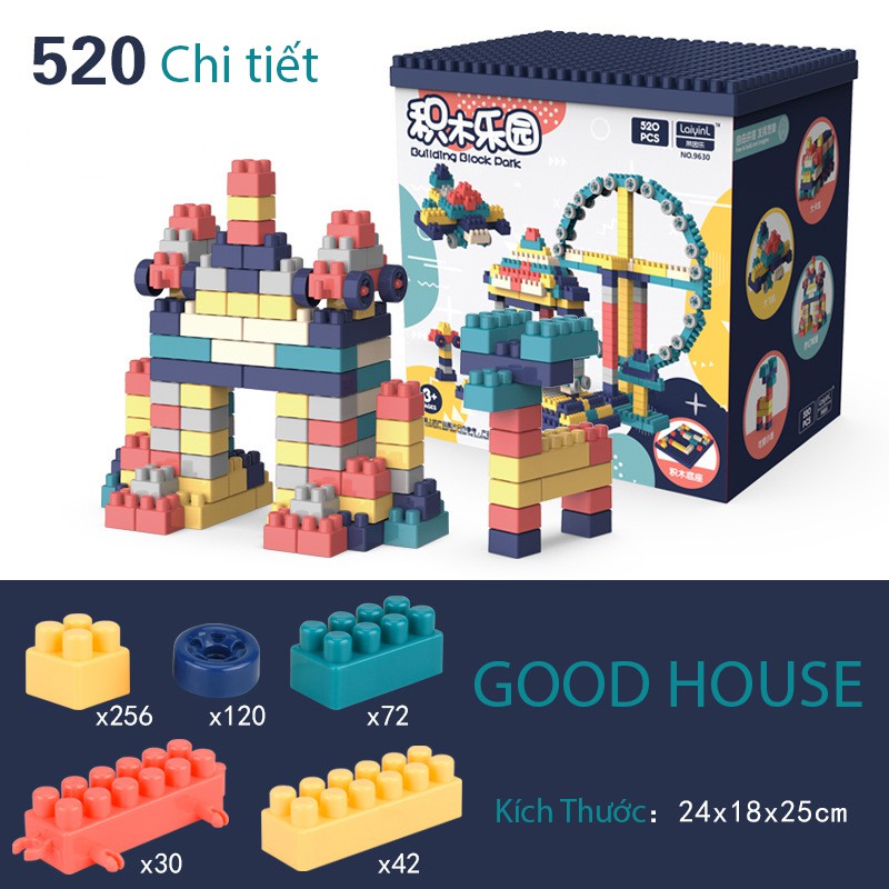 Lego xếp hình phát triển trí tuệ trẻ em, đồ chơi trẻ em phát triển toàn diện có phân loại 260ct, 360ct, 520ct