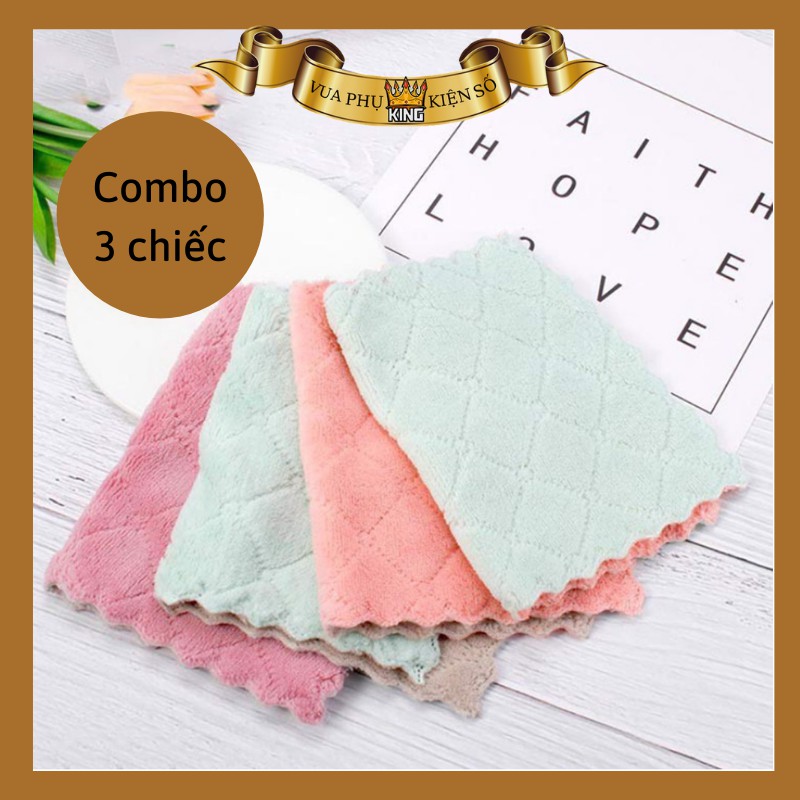 Combo 3 chiếc khăn lau máy tính 2 mặt đa năng - thấm hút nước tốt - mềm mịn, kháng khuẩn