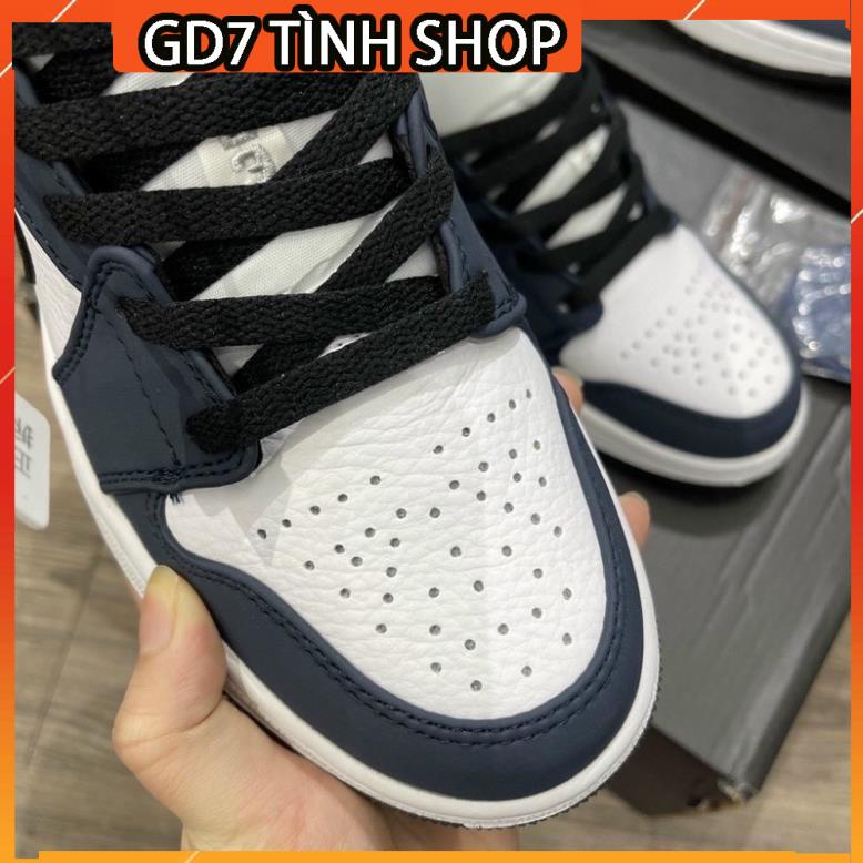 Giày 𝐉𝐨𝐫𝐝𝐚𝐧 1 low Xanh Navy, Giày JD1 low Xanh than Navy cổ thấp bản đẹp đầy đủ bill box