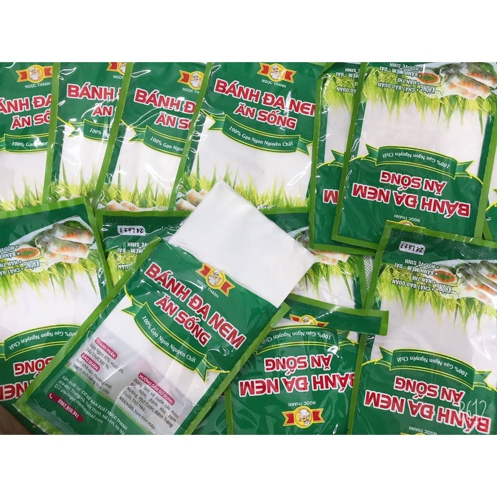 Bánh Đa Nem Cuốn Gỏi Ăn Sống Hiệu Ngọc Thanh Túi 24 lá
