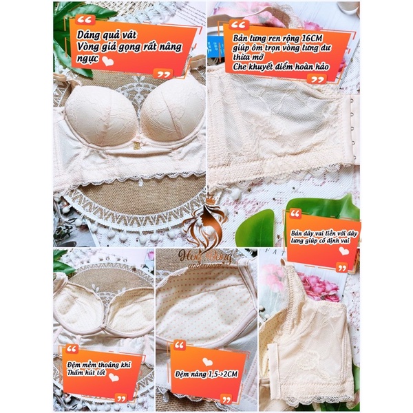 Áo ngực bản to che mỡ lưng nâng ngực không gọng , áo bra COREST định hình chống chảy xệ