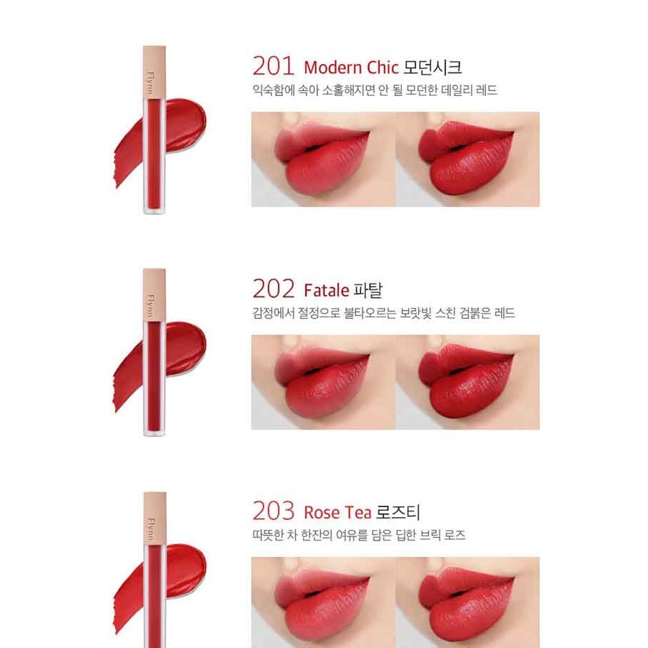 Son Kem Lì Flynn 202 Fatale Màu Đỏ Thuần Flynn Addiction Velvet Tint - OLIX