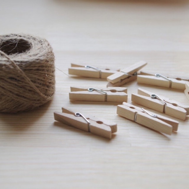 Kẹp gỗ treo ảnh và dây treo trang trí
