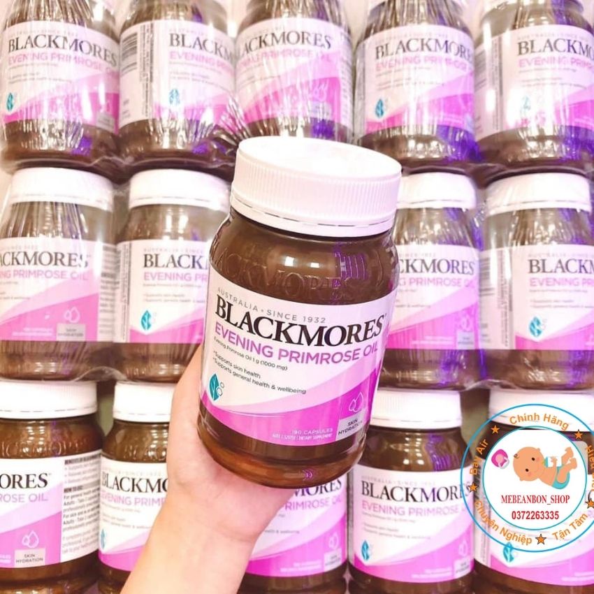 Tinh dầu Hoa anh thảo Blackmores Evening Primrose Oil Úc 190 viên hỗ trợ làm đẹp da tóc, cân bằng nội tiết, giảm mụn