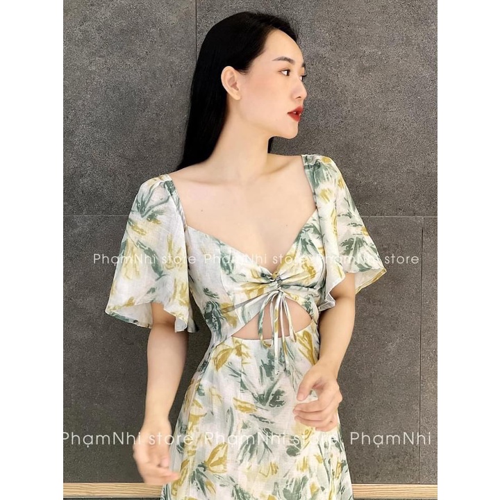 VÁY MAXI DÁNG DÀI CUTOUT HOA CÀNH CÚP NGỰC ĐAN DÂY SEXY ZARA