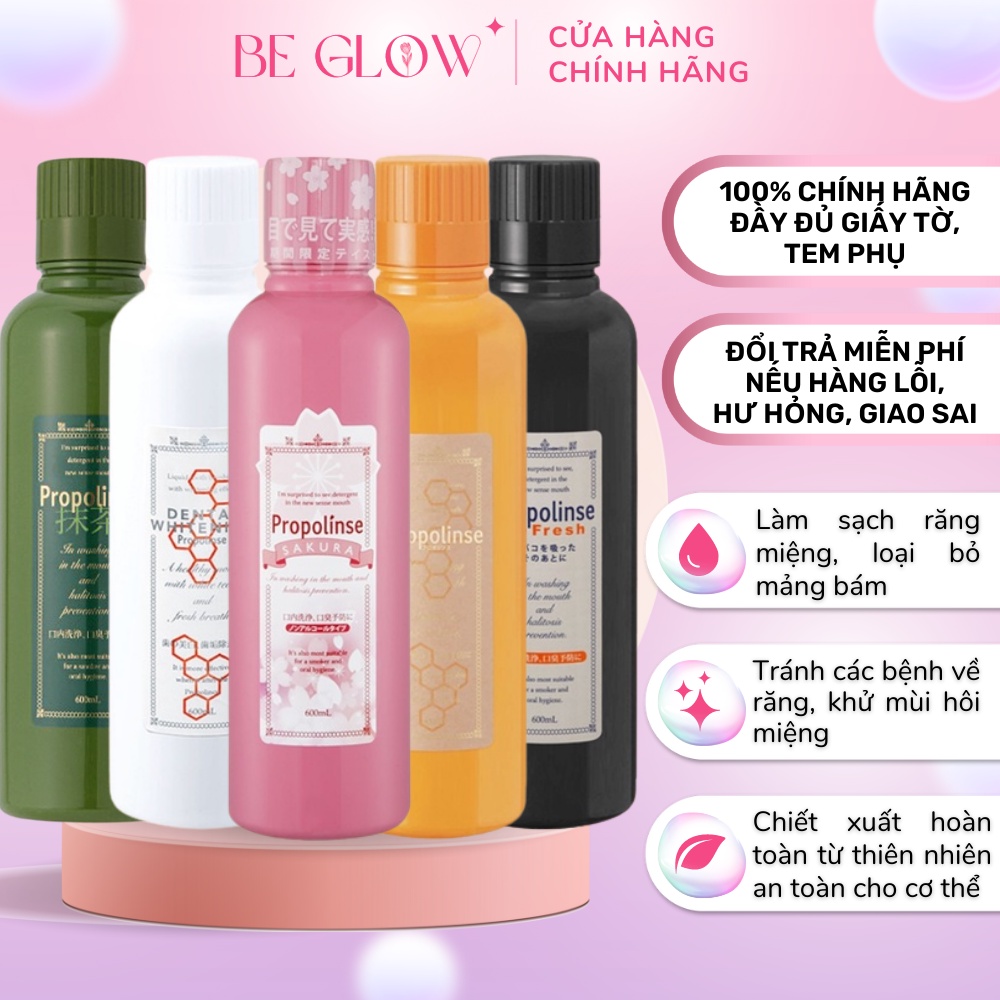 Nước súc miệng Propolinse Nhật Bản giúp làm sạch và giảm mảng bám 600ml - Be Glow Beauty