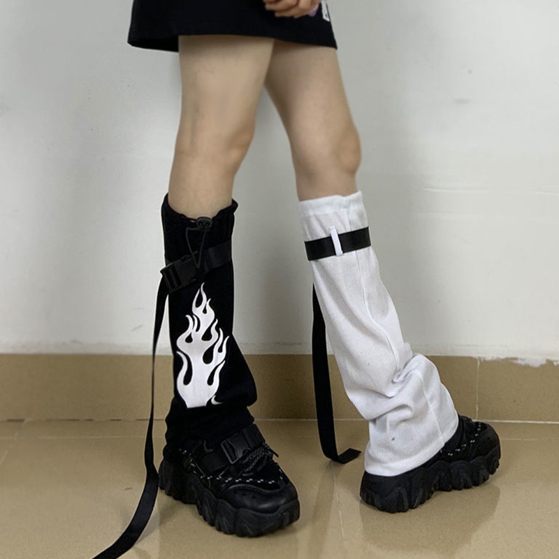 Youyo Vớ Ống Chân Dài Giữ Ấm In Họa Tiết Phong Cách Punk Gothic