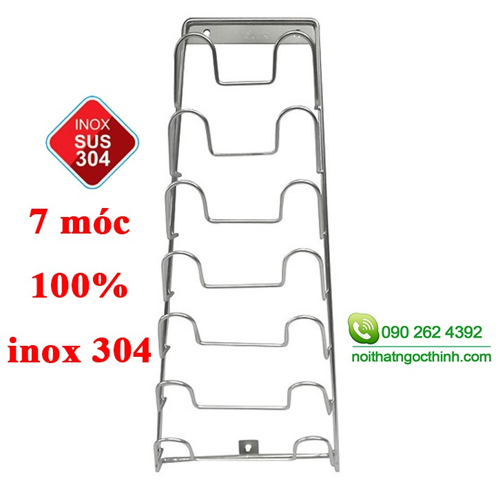 Máng treo nắp nồi - kệ treo nắp vung nồi 100% inox 304 hàng đẹp TẶNG kèm bộ vít inox