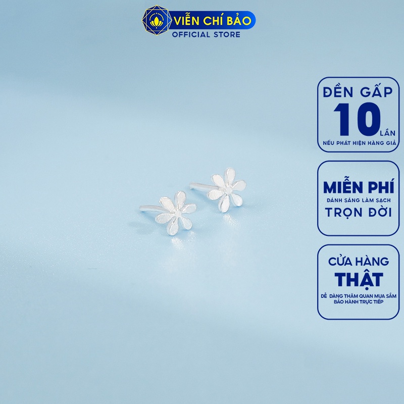 Bông tai bạc nữ hoa Cúc nhí chất liệu bạc 925 thời trang phụ kiện trang sức nữ Viễn Chí Bảo E018x